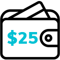 $25 flat rate, including weekends and PH